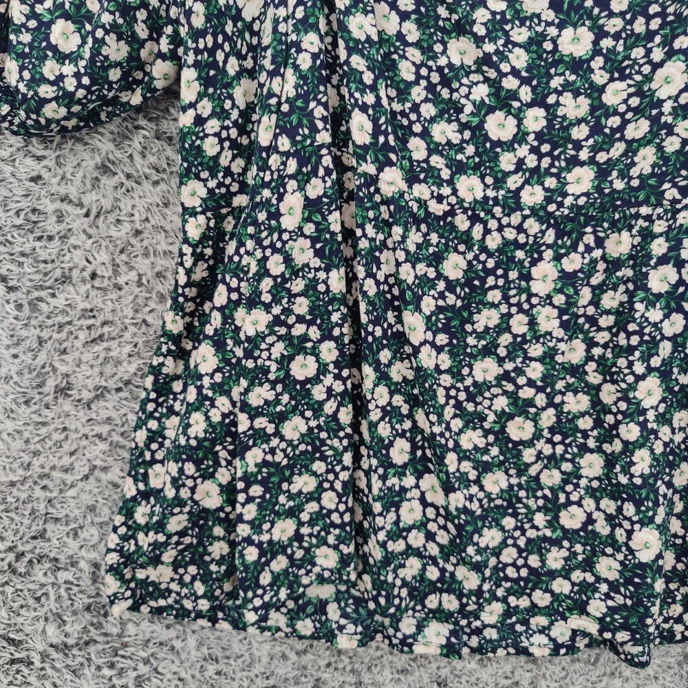 Old Navy Womens Cottagecore Babydoll Peasant Smocked Top 3X Floral Puff Sleeve
